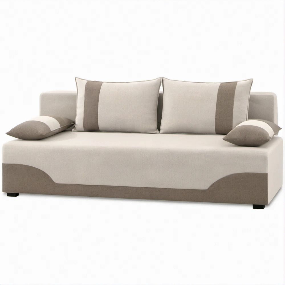 2-Sitzer-Sofa in Creme und Braun, 200 × 90 × 85 cm